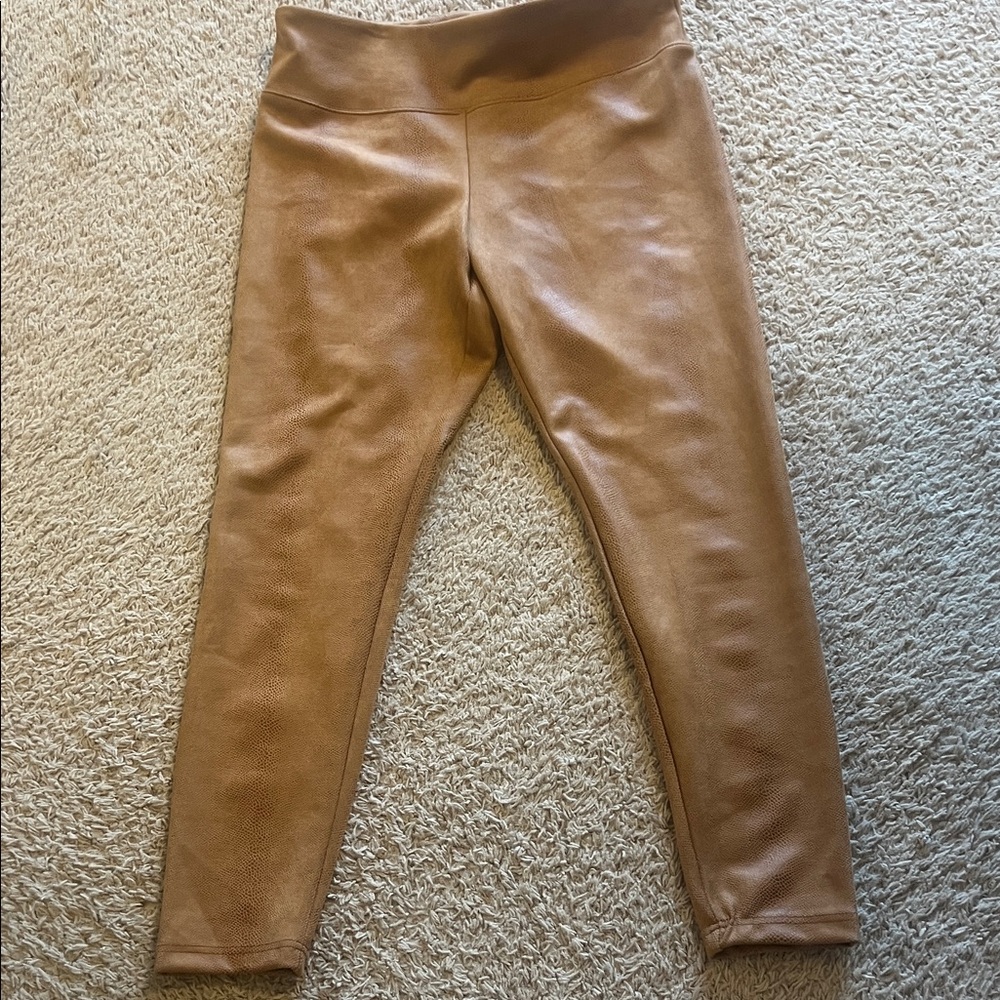 Catherine Malandrino Camel Faux-Leather Leggings